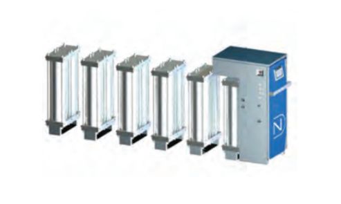 Additional modules being added to a modular PSA nitrogen generator.